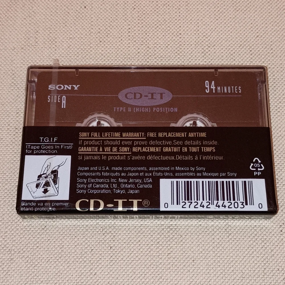 Sony CD- IT 94 Minutes Recording Cassette Tape NWT